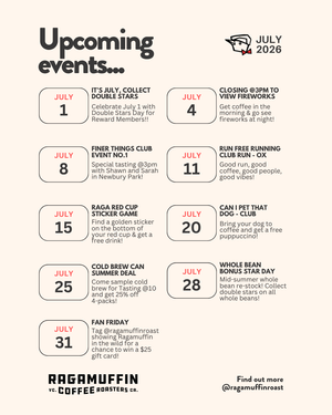 Upcoming events in July 2026 at Ragamuffin Coffee Roasters