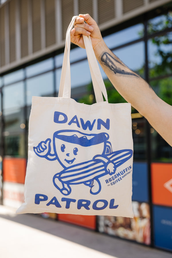 Ragamuffin Coffee Roasters | Dawn Patrol Reusable Tote Bag | Single Origin Coffee, Local Coffee Roaster